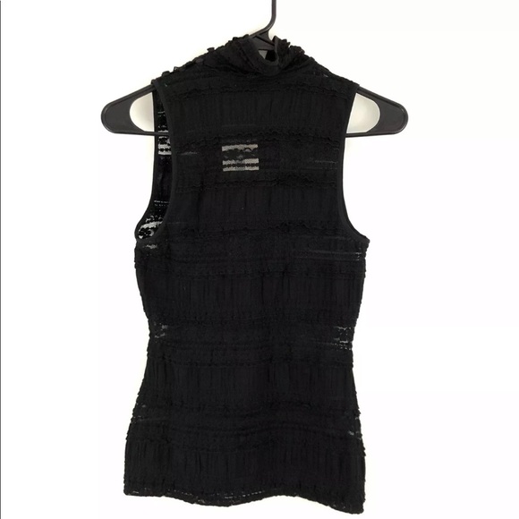 cinq a sept Black Antonia Turtleneck Sheer Top - Picture 3 of 6